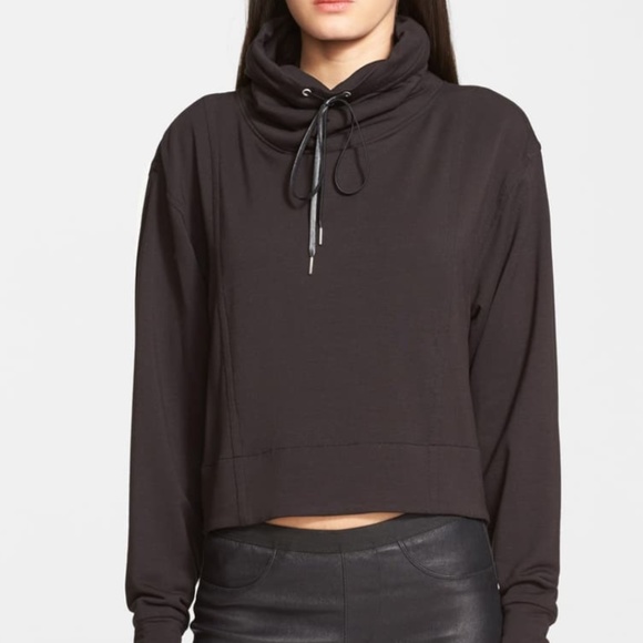 Helmet Lang Black Funnel Neck Sweatshirt - Picture 1 of 9